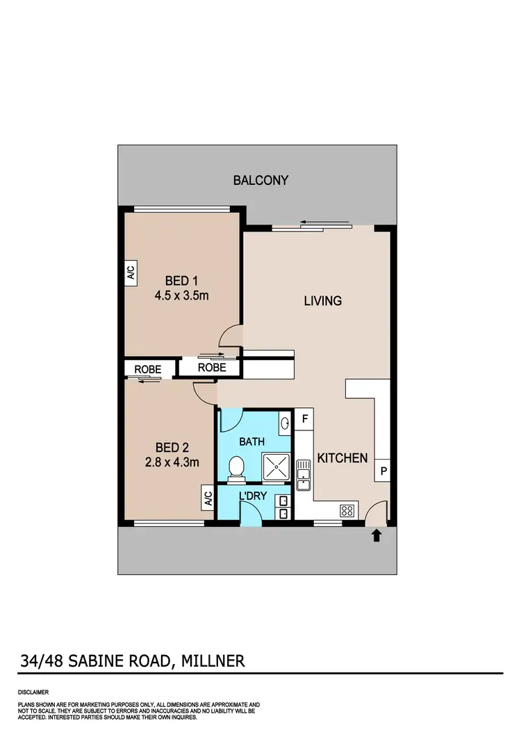 Floorplan of Homely unit listing, 34/48-50 Sabine Road, Millner NT 810