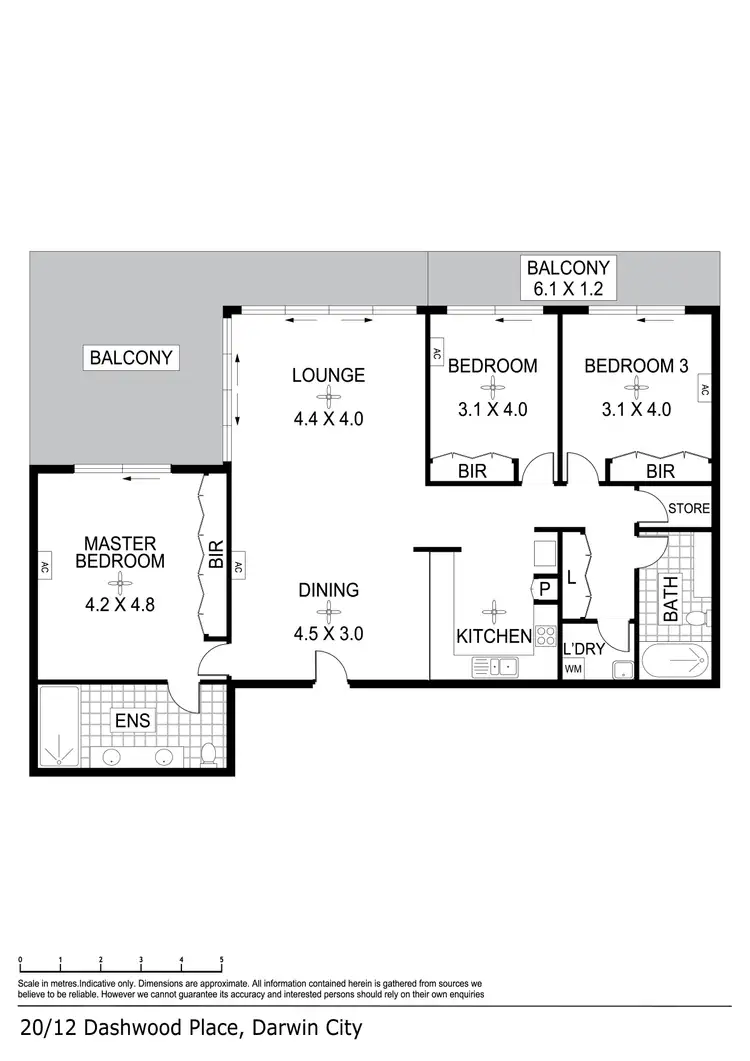 Floorplan of Homely unit listing, 20/12 Dashwood Place, Darwin City NT 800