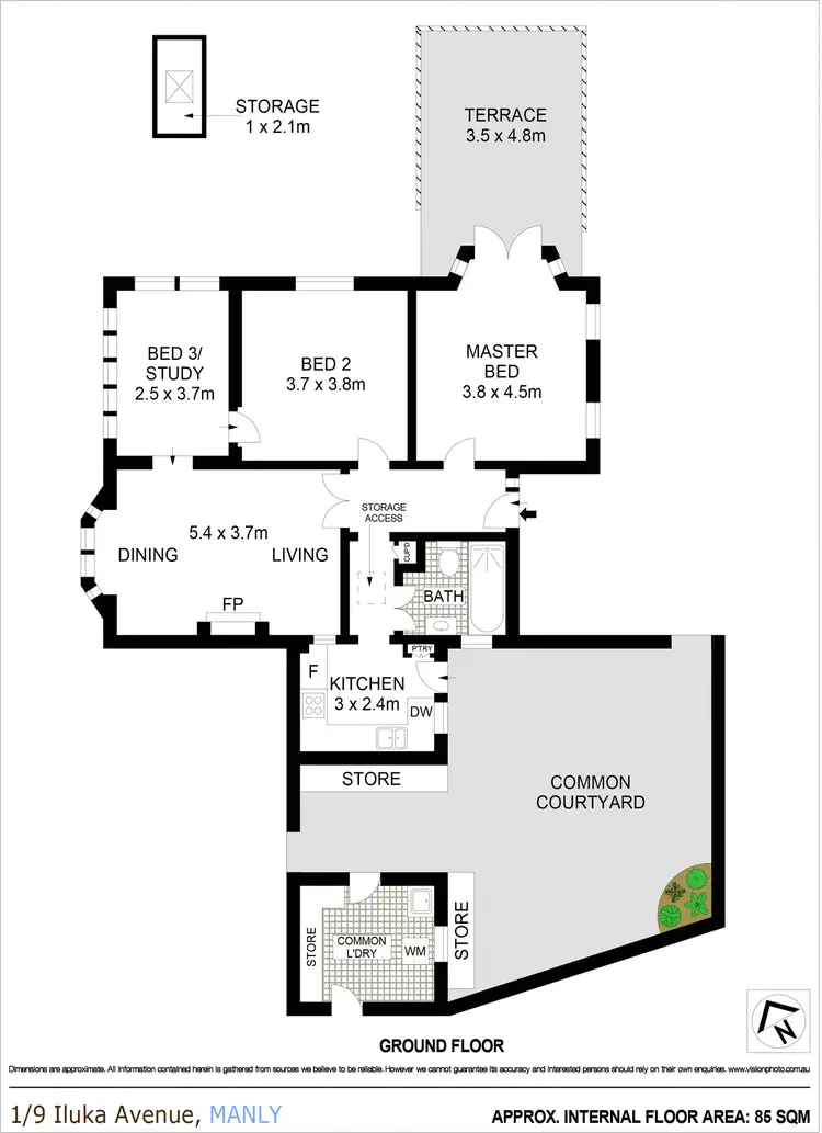 Floorplan of Homely apartment listing, 1/9 Iluka Avenue, Manly NSW 2095