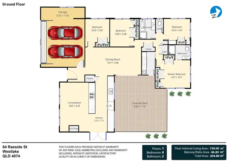 Floorplan of Homely house listing, 64 Raeside Street, Westlake QLD 4074