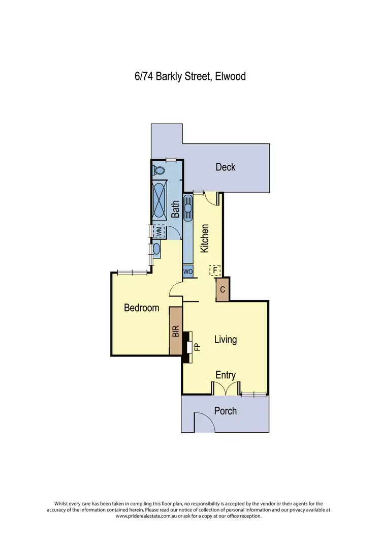 Floorplan of Homely apartment listing, 6/74 Barkly Street, St Kilda VIC 3182