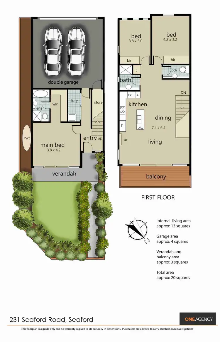 Floorplan of Homely townhouse listing, 231 Seaford Road, Seaford VIC 3198