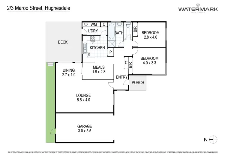 Floorplan of Homely unit listing, 2/1-3 Maroo Street 3166, Hughesdale VIC 3166