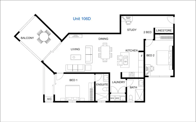 Floorplan of Homely apartment listing, 106D &301D/65 Progress Drive, Nightcliff NT 810