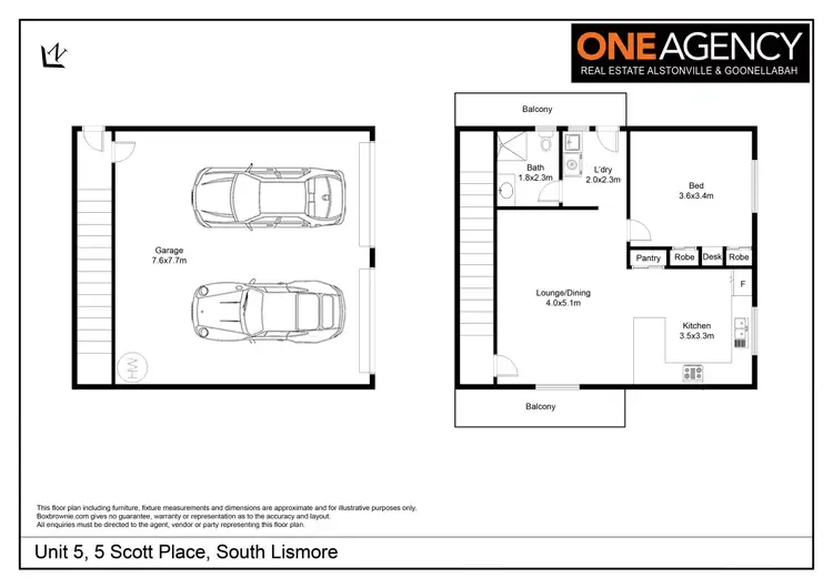 Floorplan of Homely unit listing, Unit 5/5 Scott Place, South Lismore NSW 2480