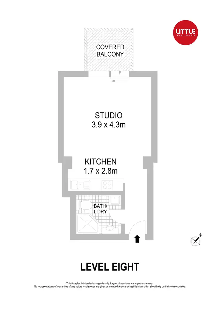 Floorplan of Homely studio listing, 831/243 Pyrmont Street, Pyrmont NSW 2009