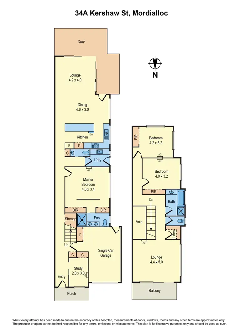 Floorplan of Homely townhouse listing, 34A Kershaw Street, Mordialloc VIC 3195