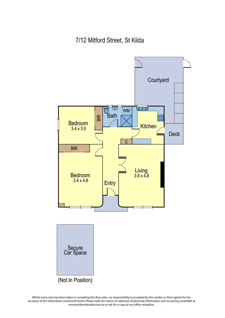 Floorplan of Homely apartment listing, 7/12 Mitford Street, St Kilda VIC 3182