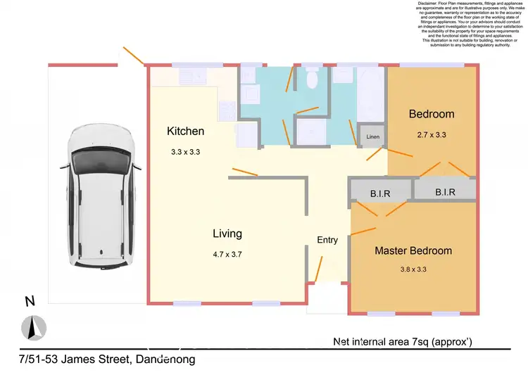 Floorplan of Homely unit listing, 7/51-53 James Street, Dandenong VIC 3175