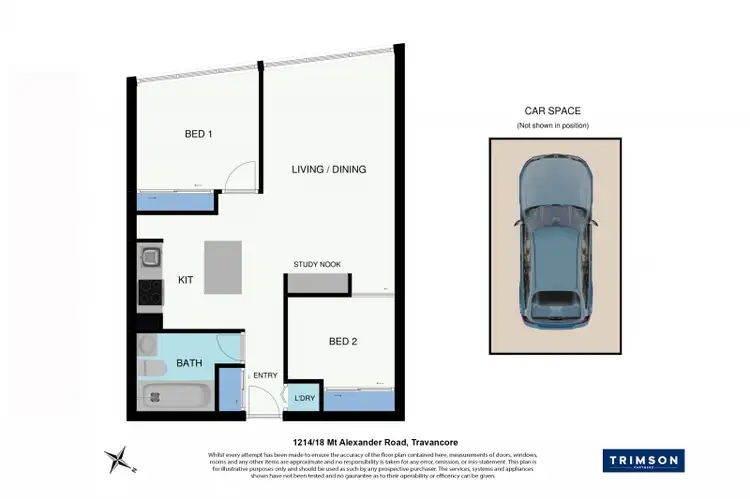 Floorplan of Homely apartment listing, 1214/18 Mt Alexander Road, Travancore VIC 3032