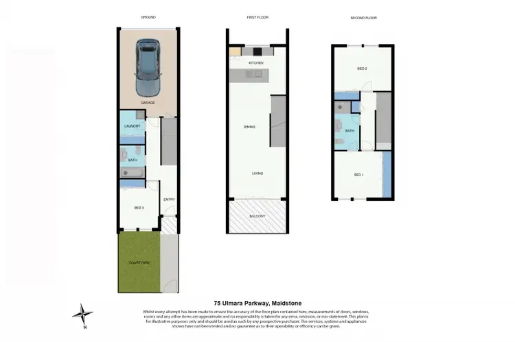Floorplan of Homely townhouse listing, 75 Ulmara Parkway, Maidstone VIC 3012