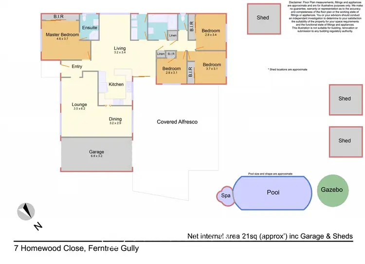 Floorplan of Homely house listing, 7 Homewood Close, Ferntree Gully VIC 3156