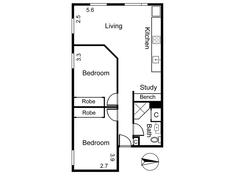 Floorplan of Homely apartment listing, 5306/570 Lygon Street, Carlton VIC 3053