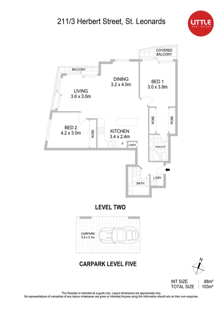 Floorplan of Homely apartment listing, 211/3 Herbert Street, St Leonards NSW 2065