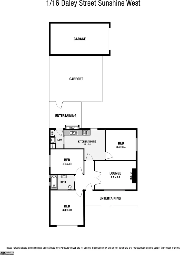 Floorplan of Homely unit listing, 1/16 Daley Street, Sunshine West VIC 3020