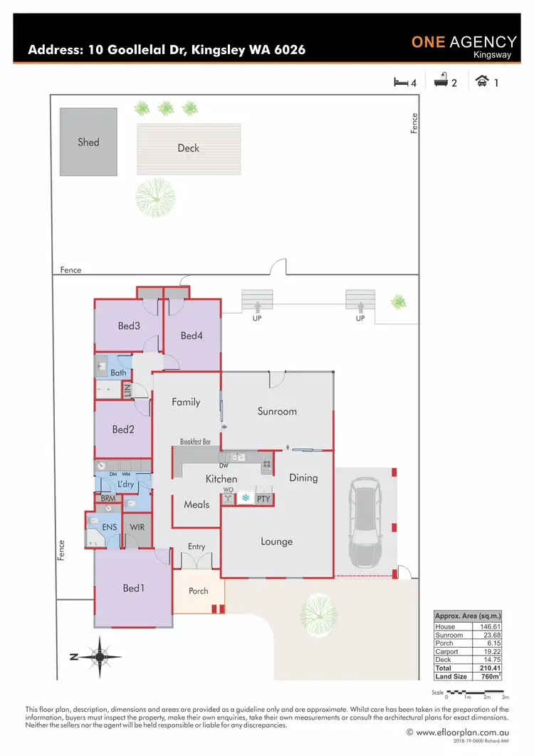 Floorplan of Homely house listing, 10 Goollelal Drive, Kingsley WA 6026