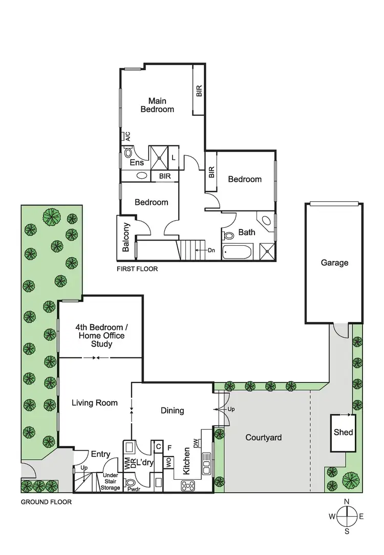 Floorplan of Homely townhouse listing, 1A Grandview Grove, Carnegie VIC 3163