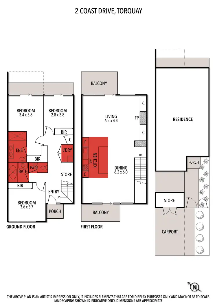 Floorplan of Homely townhouse listing, 2 Coast Drive, Torquay VIC 3228
