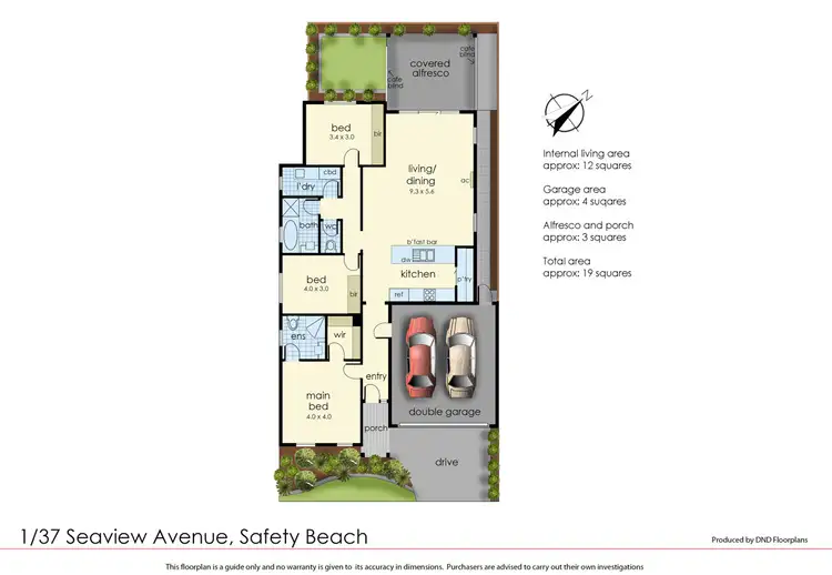 Floorplan of Homely townhouse listing, 1/37 Seaview Avenue, Safety Beach VIC 3936