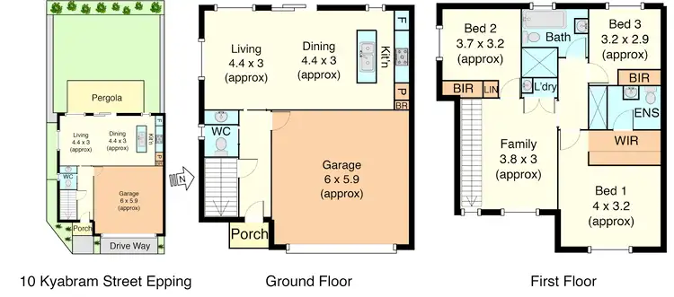 Floorplan of Homely townhouse listing, 10 Kyabram Street, Epping VIC 3076