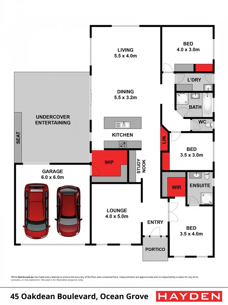 Floorplan of Homely house listing, 45 Oakdean Boulevard, Ocean Grove VIC 3226