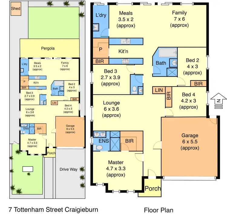 Floorplan of Homely house listing, 7 Tottenham Street, Craigieburn VIC 3064