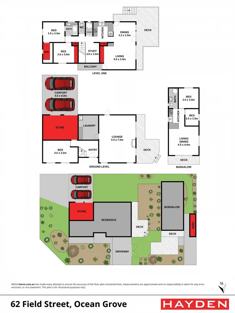 Floorplan of Homely house listing, 62 Field  Street, Ocean Grove VIC 3226