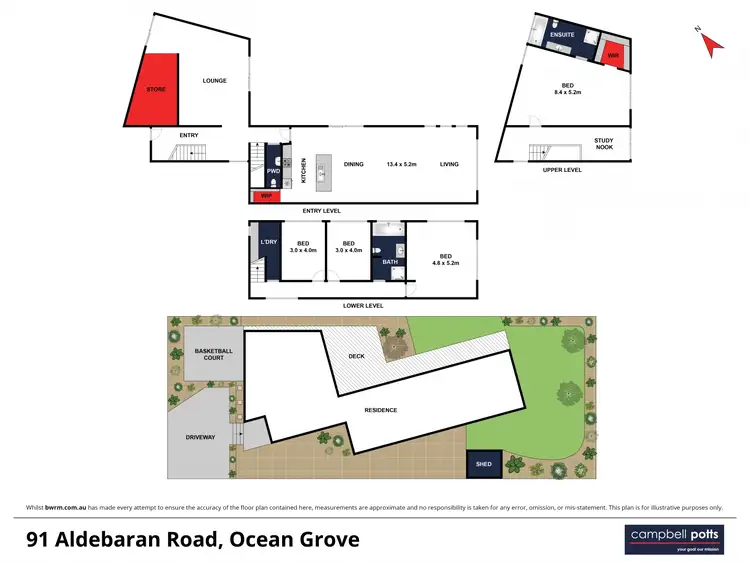 Floorplan of Homely house listing, 91 Aldebaran Road, Ocean Grove VIC 3226