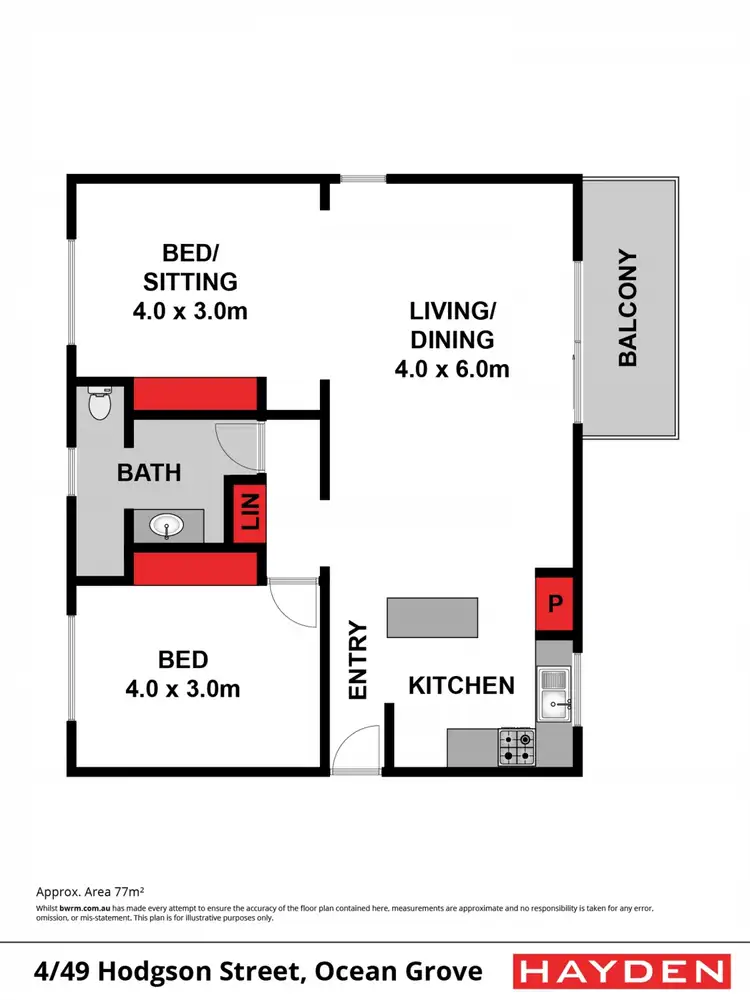 Floorplan of Homely unit listing, 4/49 Hodgson Street, Ocean Grove VIC 3226