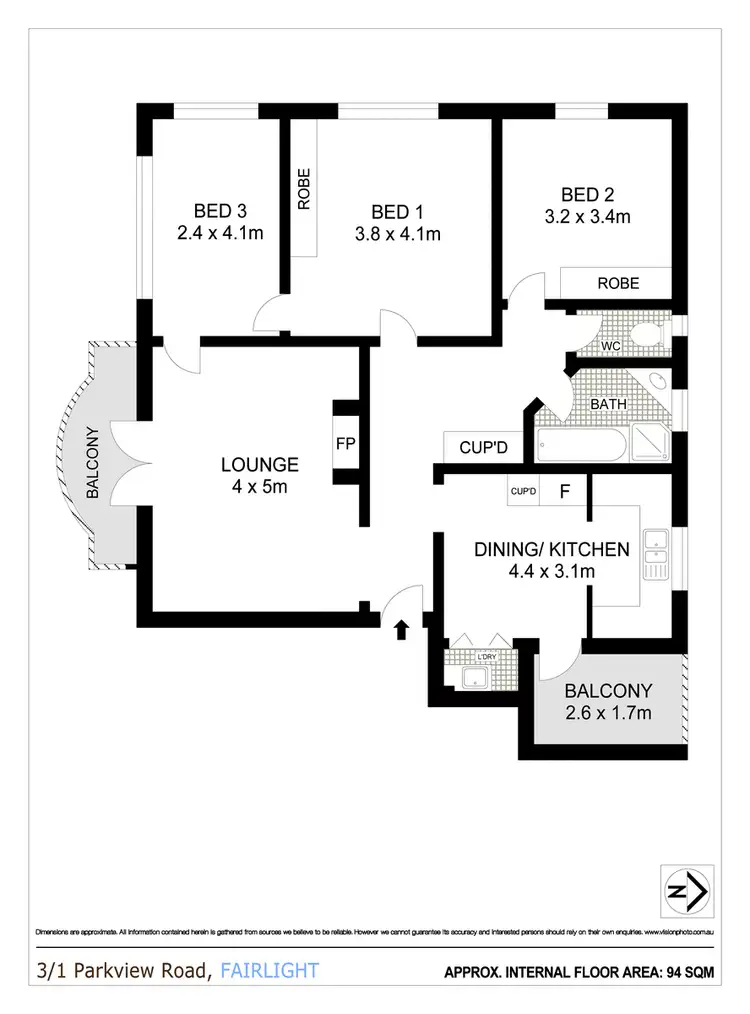 Floorplan of Homely apartment listing, 3/1 Parkview Road, Fairlight NSW 2094