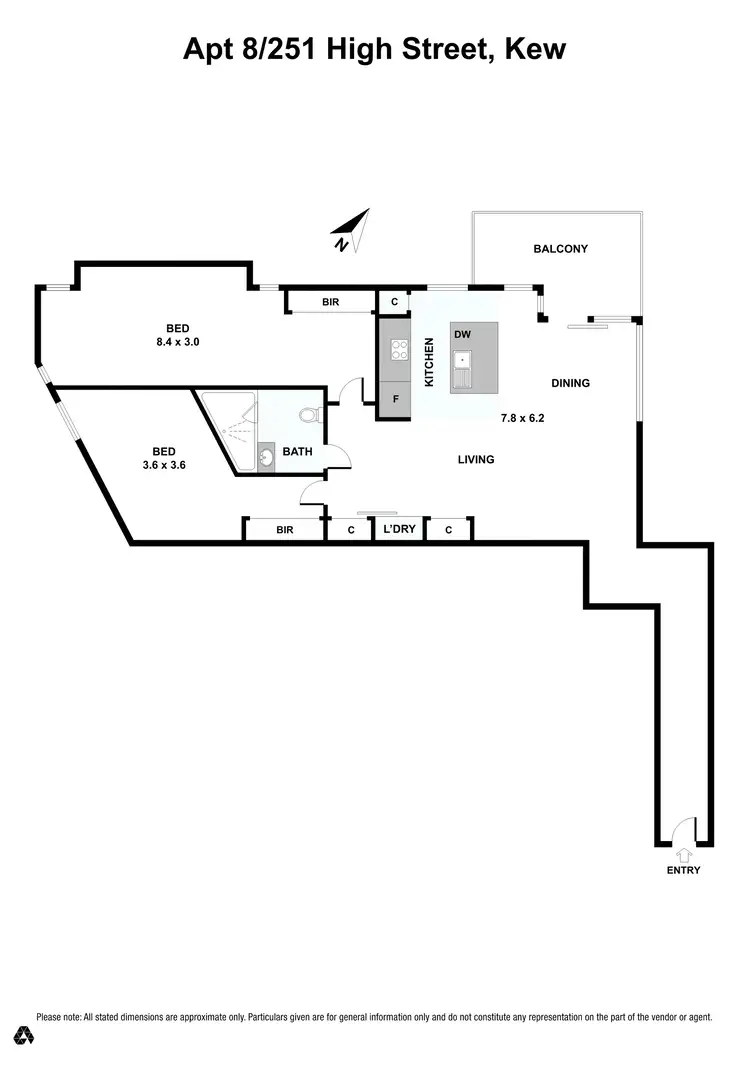 Floorplan of Homely apartment listing, 8/251 High Street, Kew VIC 3101