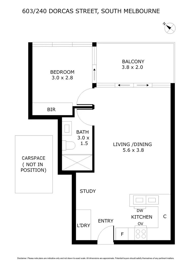 Floorplan of Homely apartment listing, 603/240 Dorcas Street, South Melbourne VIC 3205