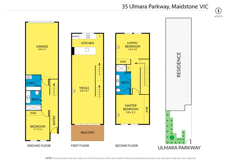Floorplan of Homely townhouse listing, 35 Ulmara Parkway, Maidstone VIC 3012