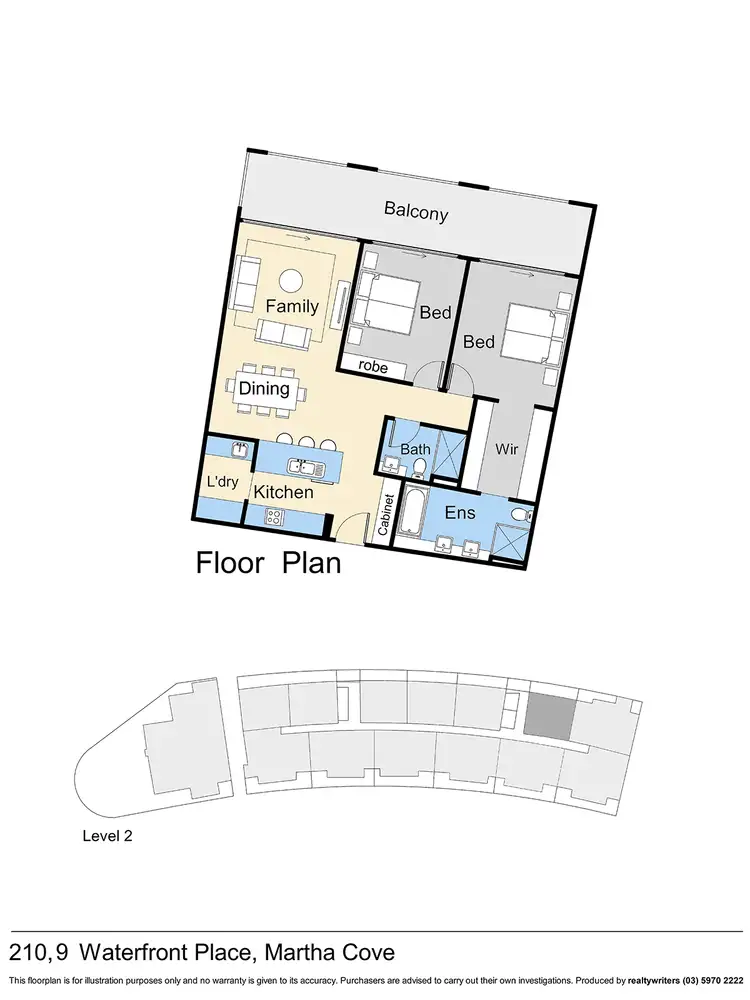 Floorplan of Homely house listing, 210/9 Waterfront Place Martha Cove, Safety Beach VIC 3936