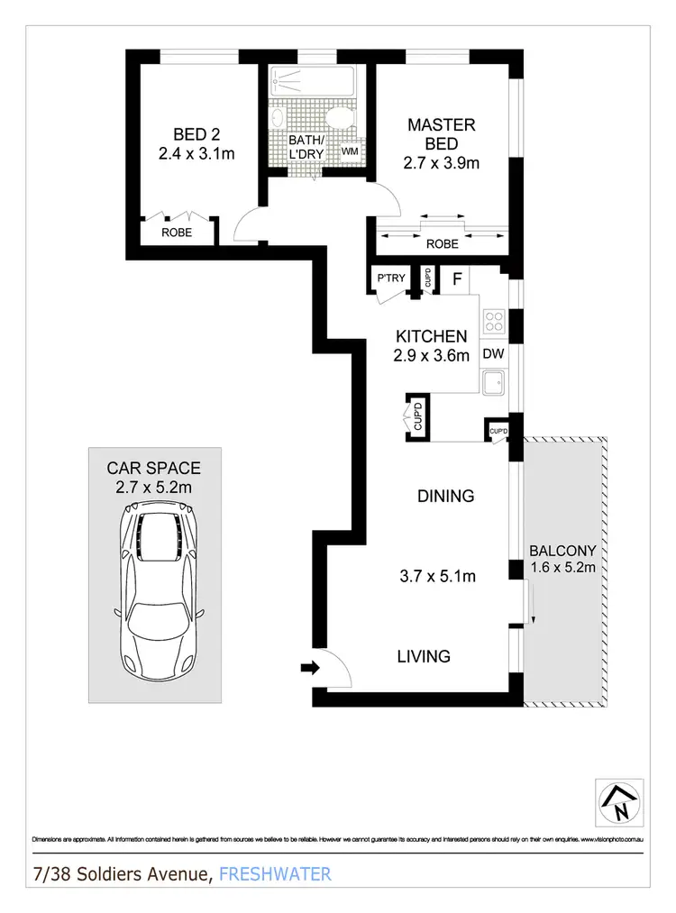 Floorplan of Homely apartment listing, 7/38 Soldiers Avenue, Freshwater NSW 2096
