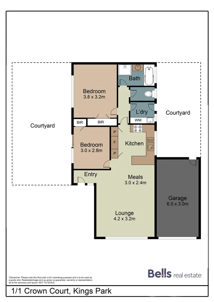 Floorplan of Homely unit listing, 1/1 Crown Court, Kings Park VIC 3021