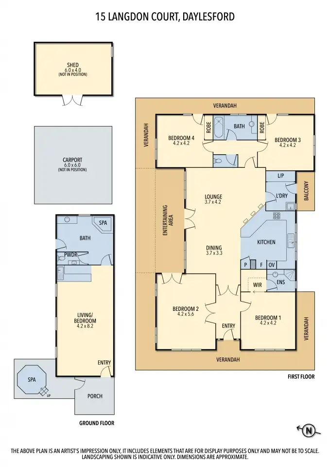 Floorplan of Homely house listing, 15 Langdon Court, Daylesford VIC 3460