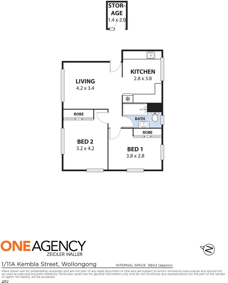 Floorplan of Homely unit listing, 1/11A Kembla Street, Wollongong NSW 2500
