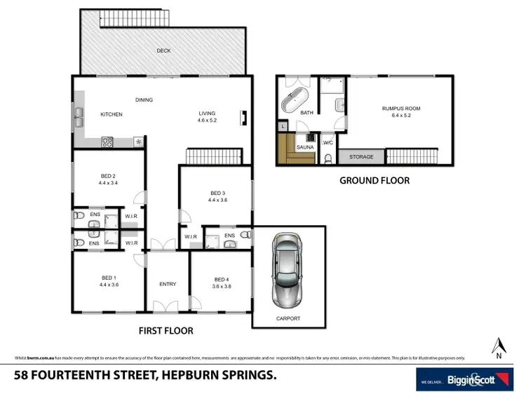 Floorplan of Homely house listing, 58 Fourteenth Street, Hepburn VIC 3461