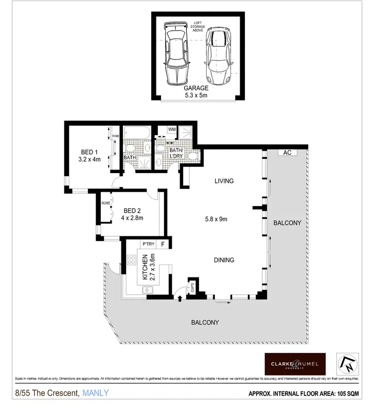 Floorplan of Homely apartment listing, 8/55 The Crescent, Manly NSW 2095