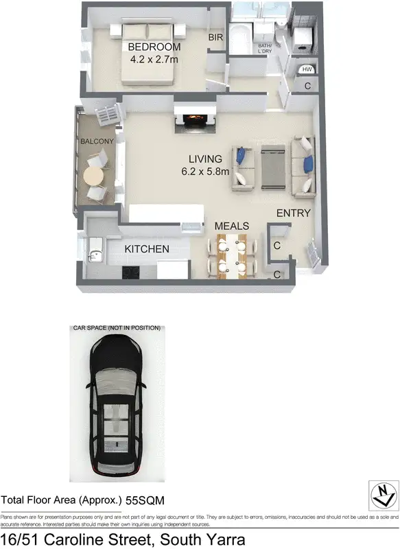Floorplan of Homely apartment listing, 16/51 Caroline Street, South Yarra VIC 3141