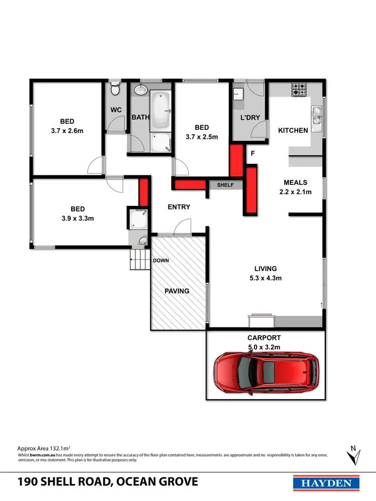 Floorplan of Homely house listing, 190 Shell Road, Ocean Grove VIC 3226