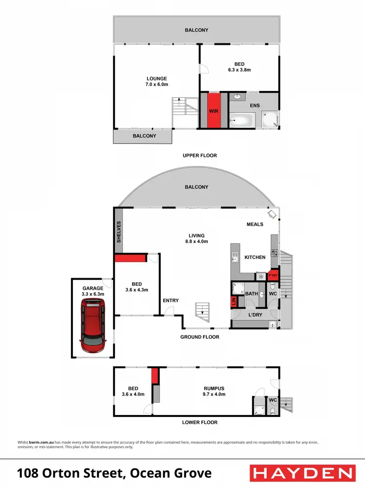 Floorplan of Homely house listing, 108 Orton Street, Ocean Grove VIC 3226
