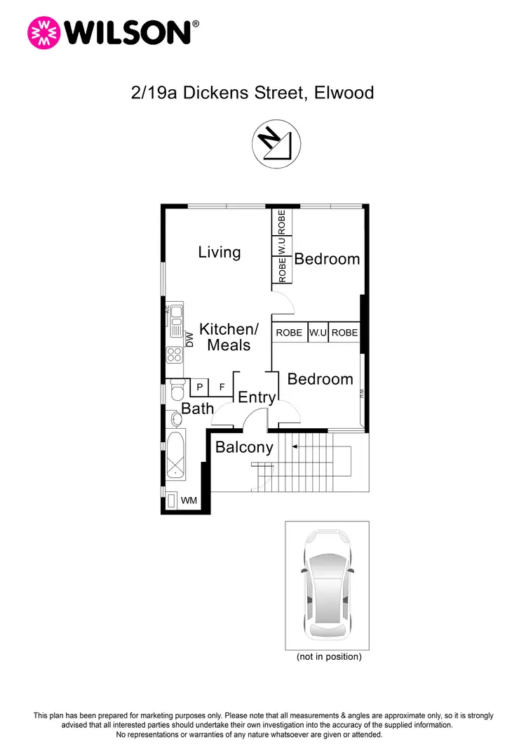 Floorplan of Homely apartment listing, 2/19A Dickens Street, Elwood VIC 3184