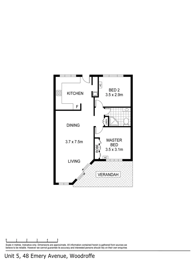 Floorplan of Homely unit listing, 5/48 Emery Avenue, Woodroffe NT 830