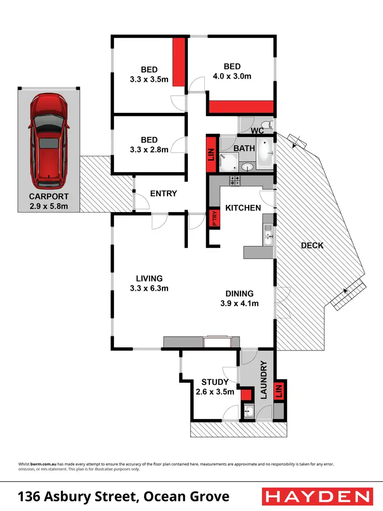Floorplan of Homely house listing, 136 Asbury Street, Ocean Grove VIC 3226