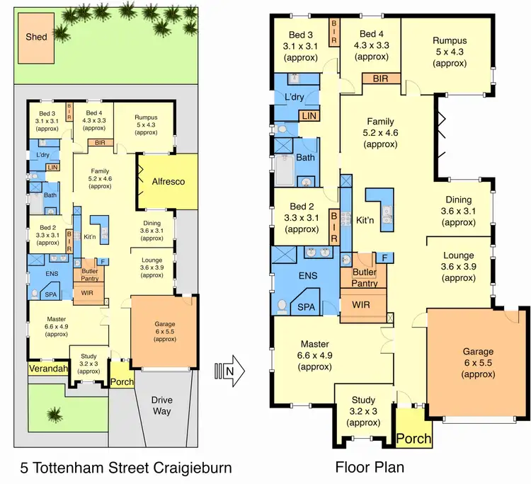 Floorplan of Homely house listing, 5 Tottenham Street, Craigieburn VIC 3064
