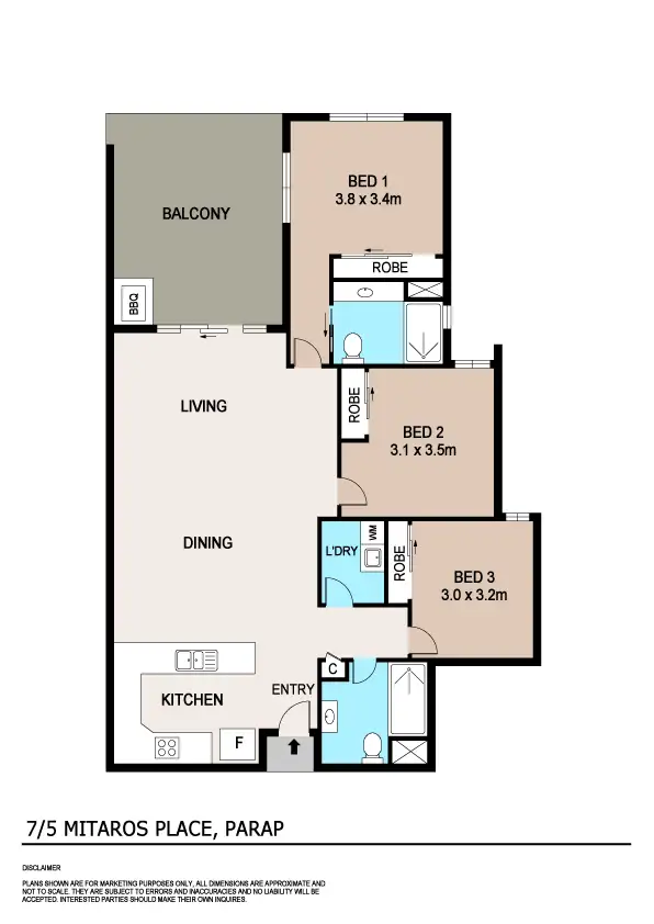 Floorplan of Homely unit listing, 7/5 Mitaros Place, Parap NT 820