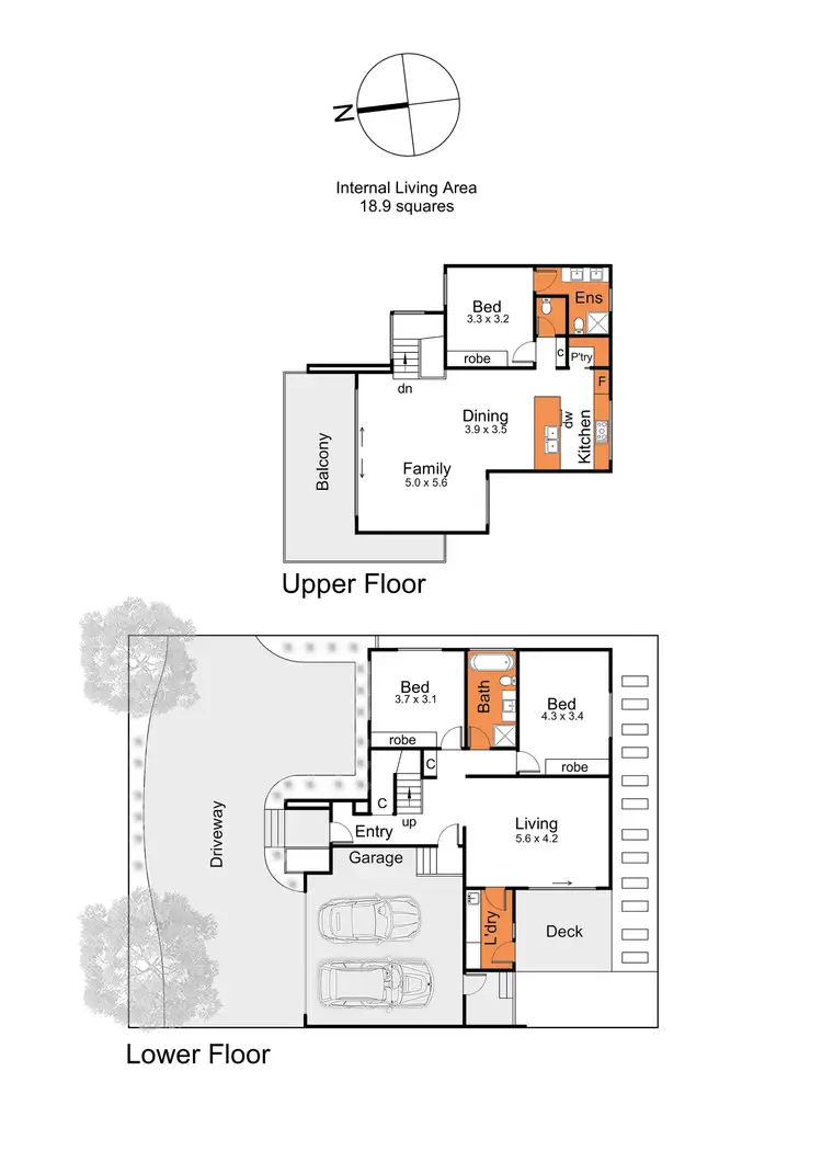 Floorplan of Homely townhouse listing, 2/27 Codrington Street, Dromana VIC 3936