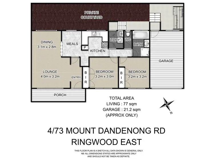 Floorplan of Homely unit listing, 4/73 Mt Dandenong Road, Ringwood East VIC 3135